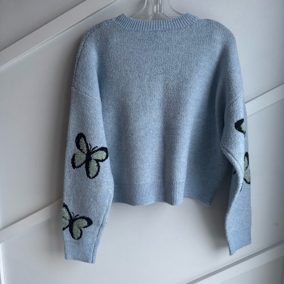 Dreamers Butterfly Print Sweater Blue size L - Picture 4 of 8